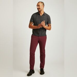 NEW Bonobos The Chino 2.0 Slim Fit 32x30 Wine Stretch Washed Pant Red 33 34